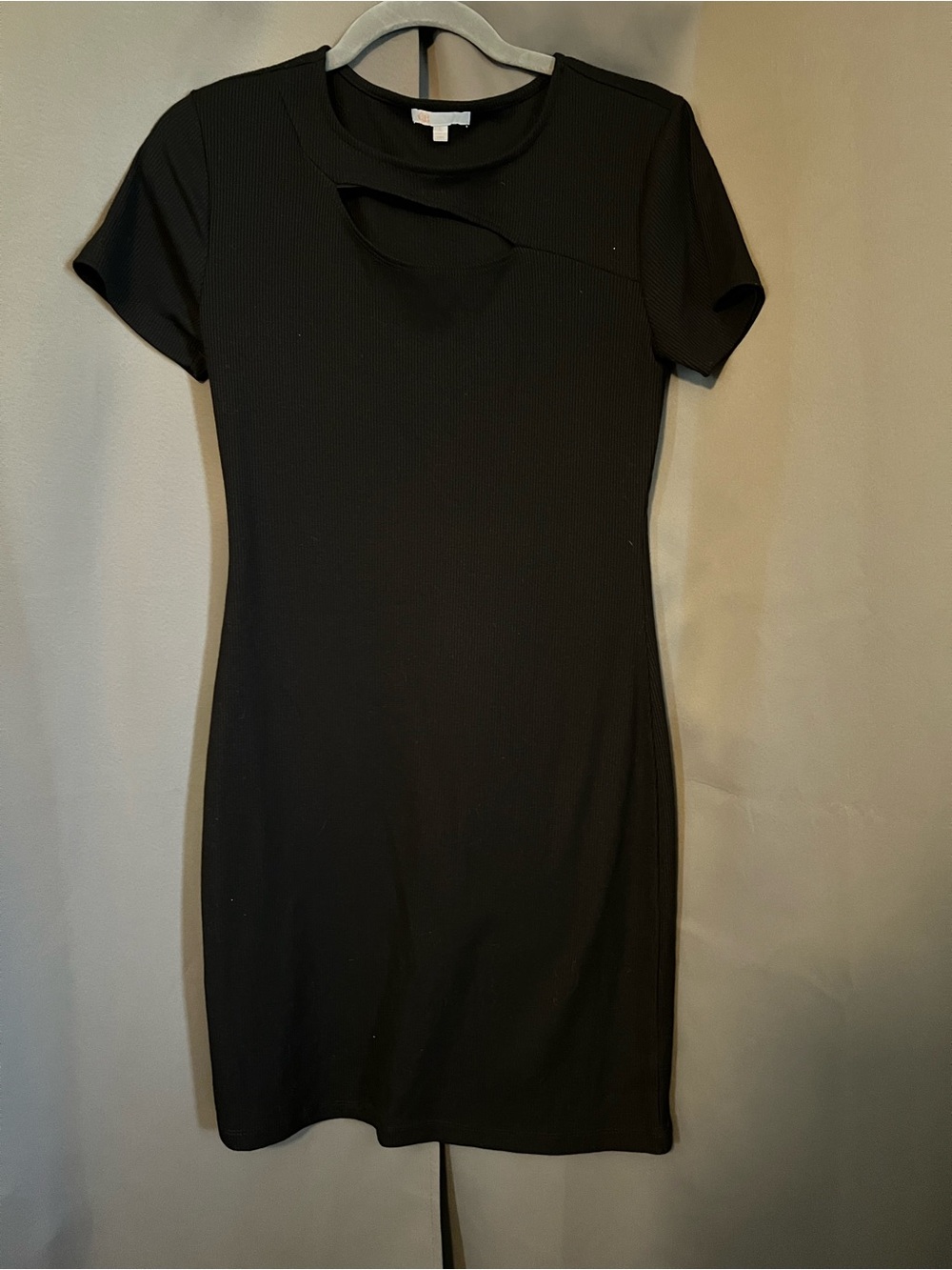 Gianni Bini Black Short Sleeve Cutout Bodycon Mini Dress
